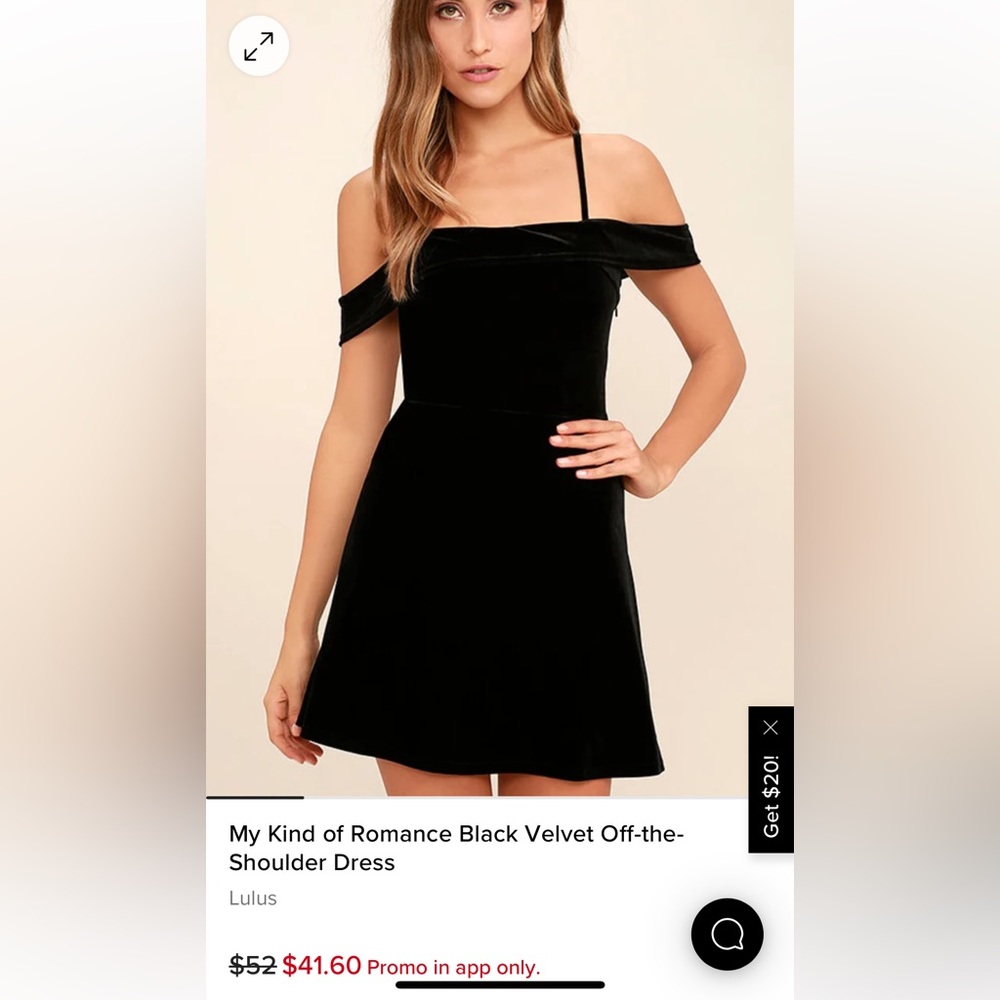 Lulus velvet black off the shoulder dress